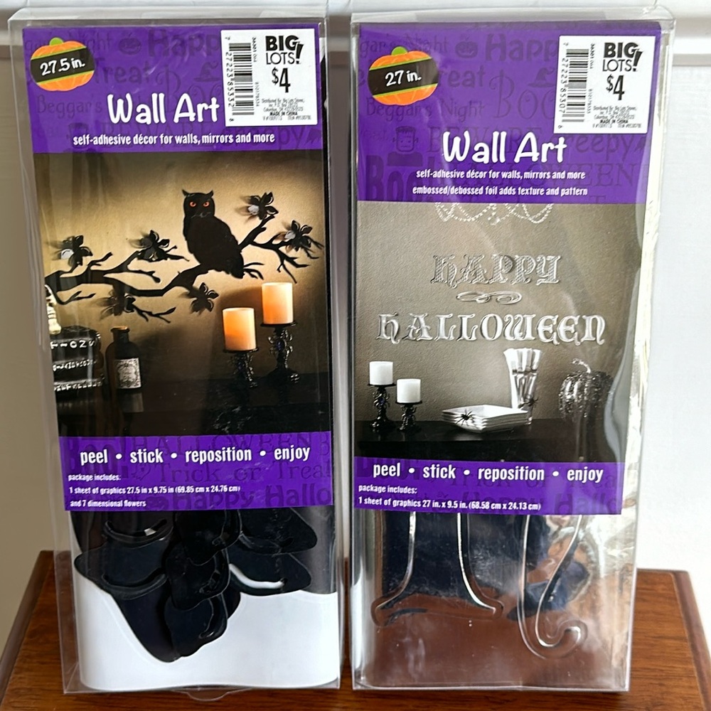 Halloween Wall Peel & Stick Wall Art Bundle Owl Happy Halloween